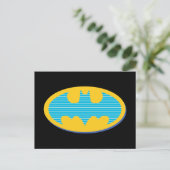 Batman | Cyan Stripes Symbol Postkarte (Stehend Vorderseite)