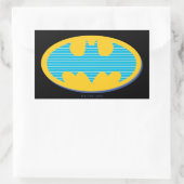 Batman | Cyan Stripes Symbol Rechteckiger Aufkleber (Tasche)