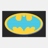 Batman | Cyan Stripes Symbol Rechteckiger Aufkleber (Vorderseite)