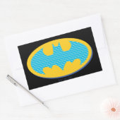 Batman | Cyan Stripes Symbol Rechteckiger Aufkleber (Umschlag)