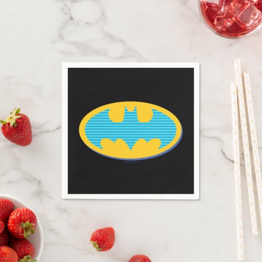 Batman | Cyan Stripes Symbol Serviette (Beispiel)