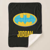 Batman | Cyan Stripes Symbol Sherpadecke (Vorderseite)