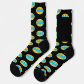 Batman | Cyan Stripes Symbol Socken (Linkes Detail)
