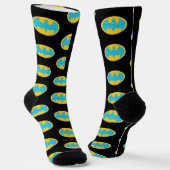 Batman | Cyan Stripes Symbol Socken (Gewinkelt)