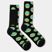Batman | Cyan Stripes Symbol Socken (Rechts)