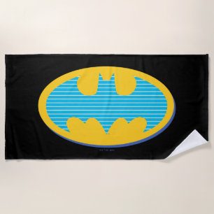 Batman Cyan Stripes Symbol Strandtuch