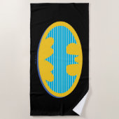 Batman | Cyan Stripes Symbol Strandtuch (Vorderseite)