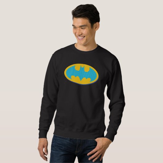 Batman | Cyan Stripes Symbol Sweatshirt (Vorne ganz)