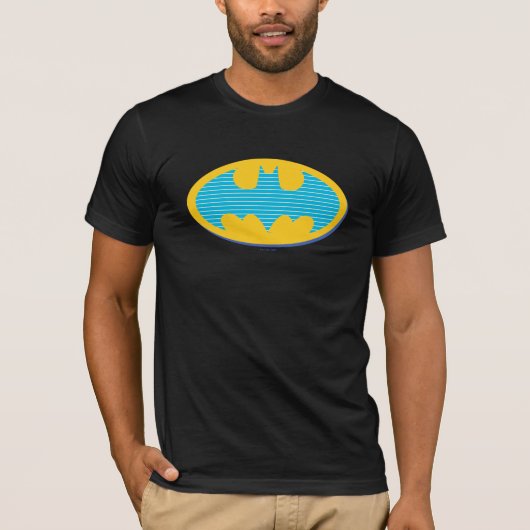 Batman | Cyan Stripes Symbol T-Shirt (Vorderseite)