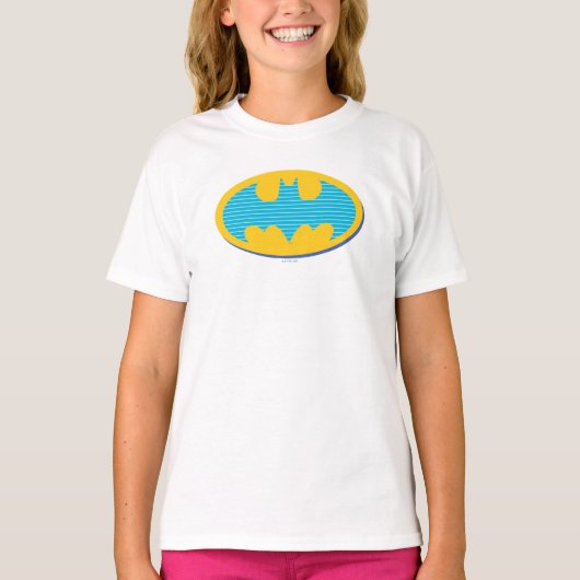 Batman | Cyan Stripes Symbol T-Shirt (Vorderseite)
