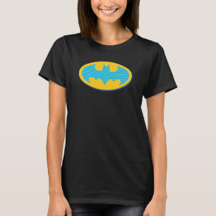Batman Cyan Stripes Symbol T-Shirt