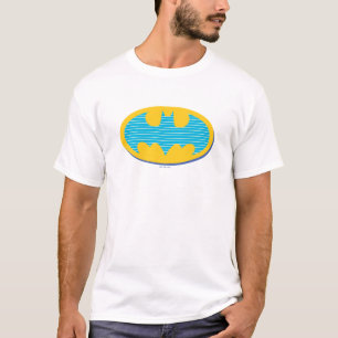 Batman Cyan Stripes Symbol T-Shirt