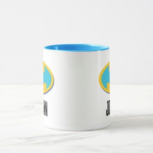 Batman | Cyan Stripes Symbol Tasse (Zentrum)