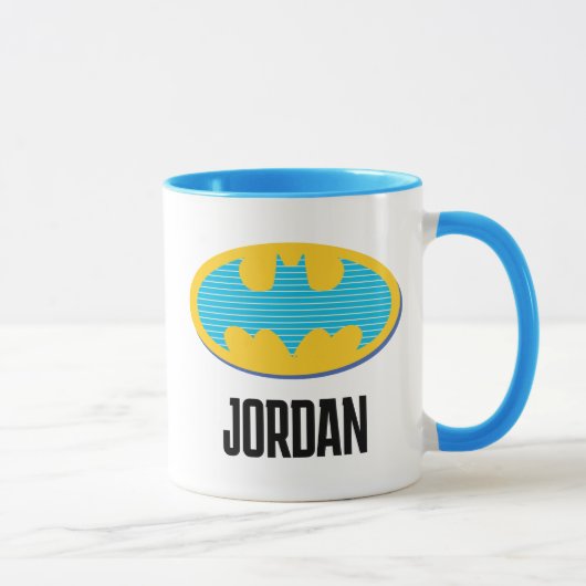 Batman | Cyan Stripes Symbol Tasse (Rechts)