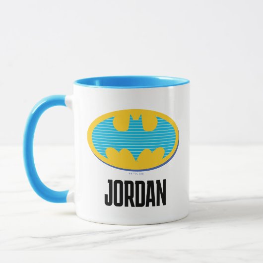 Batman | Cyan Stripes Symbol Tasse (Links)