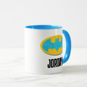 Batman | Cyan Stripes Symbol Tasse (VorderseiteRechts)
