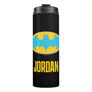 Batman   Cyan Stripes Symbol Thermosbecher