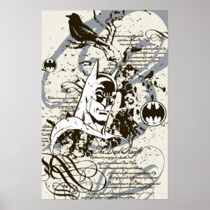 Batman Dark Knight Manuscript Montage Poster