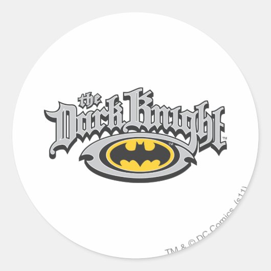 Batman Dark Knight | Name und Oval Logo Runder Aufkleber (Vorderseite)