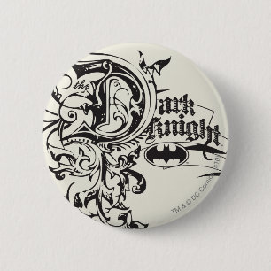 Batman Dark Knight Verziertes Logo Button