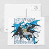 Batman durchbricht Glas Postkarte (Vorne/Hinten)