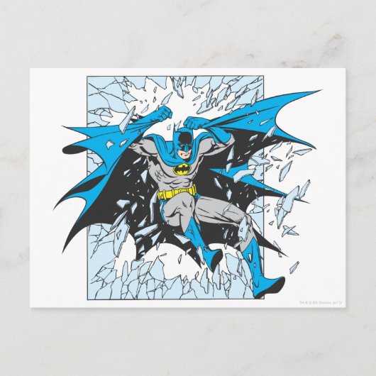 Batman durchbricht Glas Postkarte (Vorderseite)