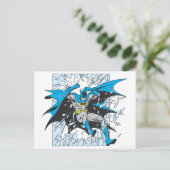 Batman durchbricht Glas Postkarte (Stehend Vorderseite)