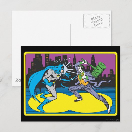 Batman Fights Joker Postkarte (Vorne/Hinten)