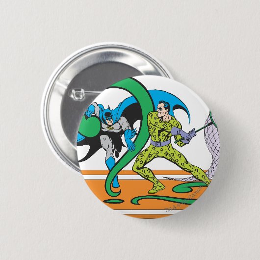 Batman Fights Riddler Button (Vorne & Hinten)