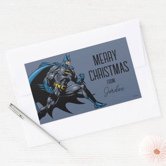 Batman Fists | Frohe Weihnachten Rechteckiger Aufkleber (Umschlag)