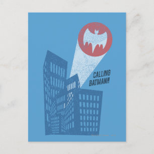 Batman Fledermaus-Symbol-Grafik anrufend Postkarte