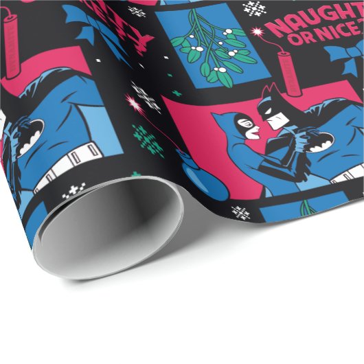 Batman | Frau Naughty oder Nice Pattern Geschenkpapier (Rolleneckpunkt)