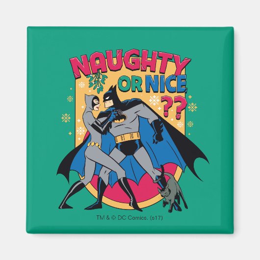 Batman | Frau unter Mistletoe naughty oder Nice Magnet (Vorne)
