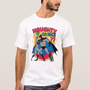 Batman   Frau unter Mistletoe naughty oder Nice T-Shirt