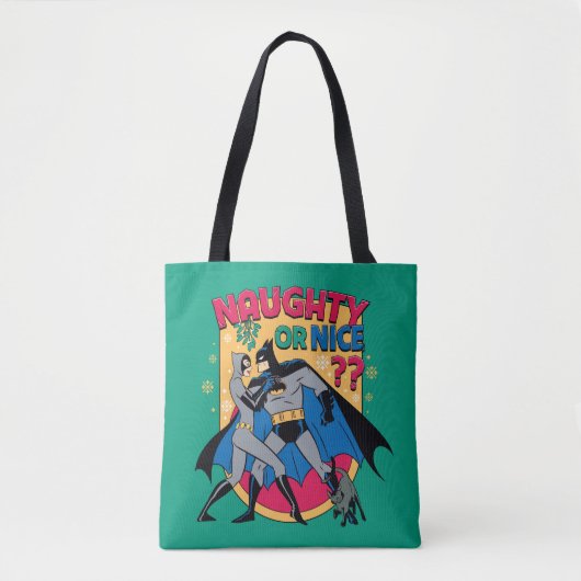 Batman | Frau unter Mistletoe naughty oder Nice Tasche (Vorderseite)