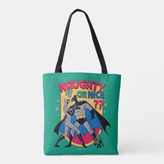 Batman | Frau unter Mistletoe naughty oder Nice Tasche (Rückseite)