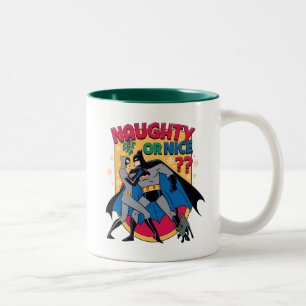 Batman   Frau unter Mistletoe naughty oder Nice Zweifarbige Tasse