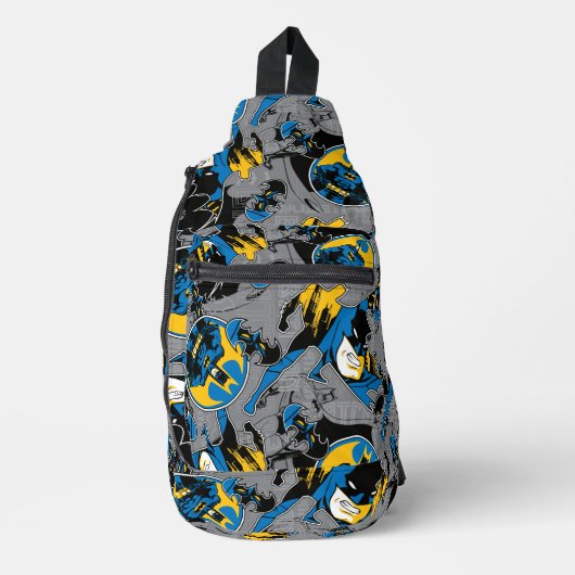 Batman Full Throttle Wurf Muster Crossbody Bag (Vorderseite)