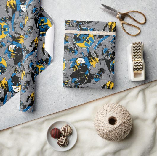 Batman Full Throttle Wurf Muster Geschenkpapier (Kunsthandwerk)