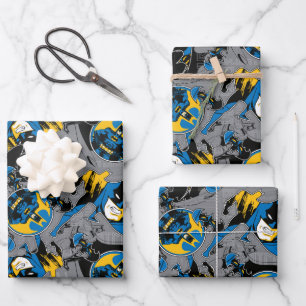 Batman Full Throttle Wurf Muster Geschenkpapier Set