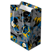 Batman Full Throttle Wurf Muster Mittlere Geschenktüte (Rückseite Schrägansicht)