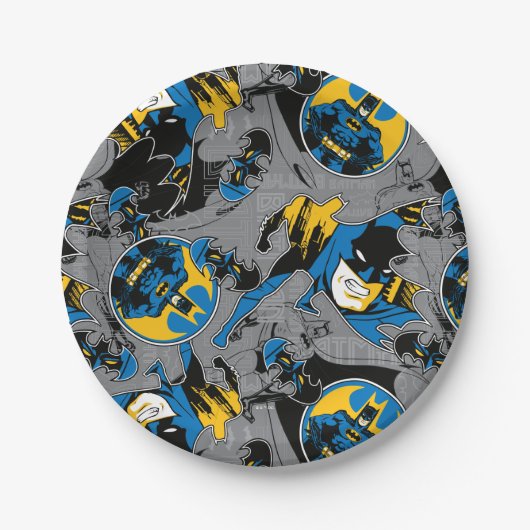 Batman Full Throttle Wurf Muster Pappteller (Vorderseite)