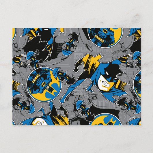 Batman Full Throttle Wurf Muster Postkarte (Vorderseite)