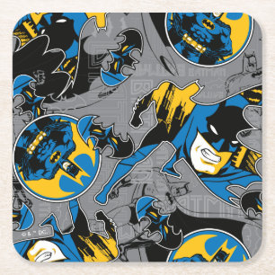 Batman Full Throttle Wurf Muster Rechteckiger Pappuntersetzer