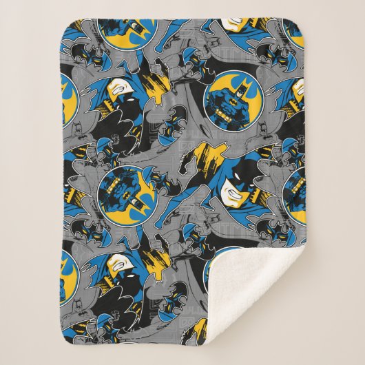 Batman Full Throttle Wurf Muster Sherpadecke (Vorderseite)