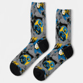 Batman Full Throttle Wurf Muster Socken (Linkes Detail)