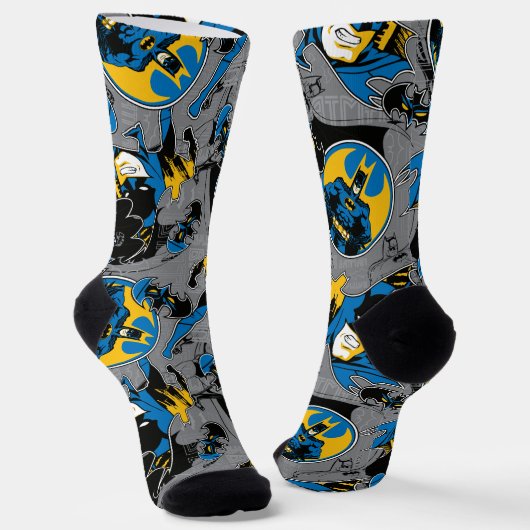 Batman Full Throttle Wurf Muster Socken (Gewinkelt)