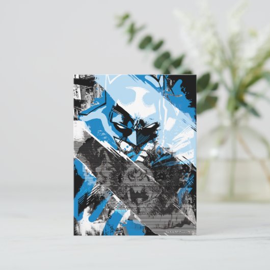 Batman Future Cityscape Montage Postkarte (Stehend Vorderseite)