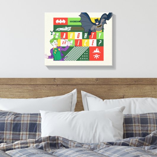 Batman gegen Joker "Naughty oder Nice" Leinwanddruck (Insitu (Schlafzimmer))