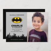 Batman - Gotham City | Jungen zum Geburtstag - Fot Einladung (Vorne/Hinten)